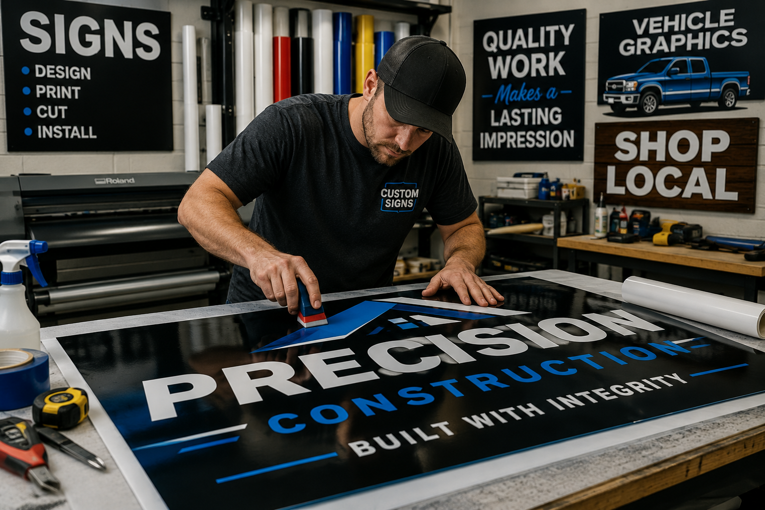In-house print and embroidery production