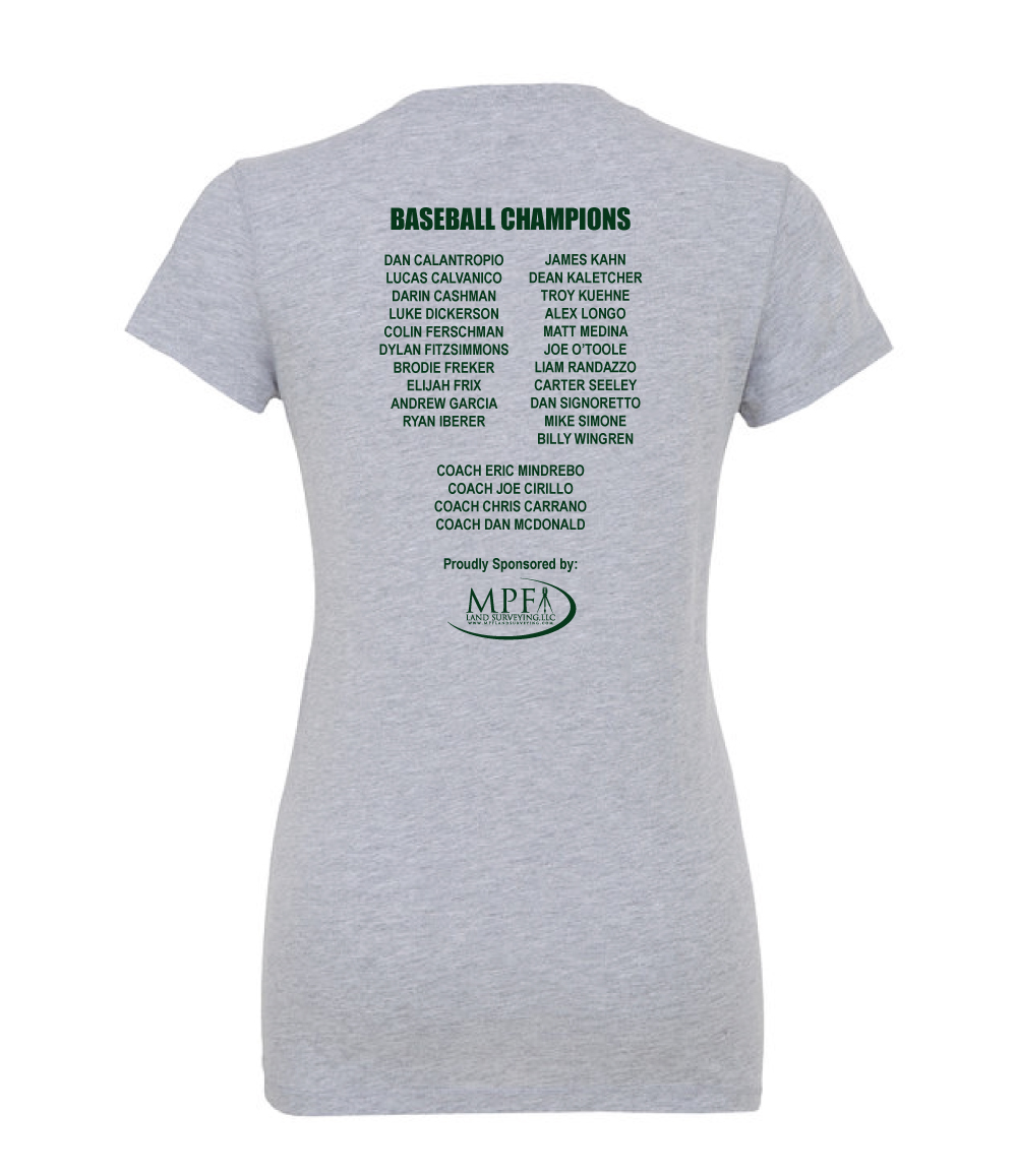 Morris Knolls Baseball Champions Ladies V-Neck T-shirt - Image 2